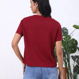 Shein Drop Shoulder Floral Chest Print Crew Tshirt image 3