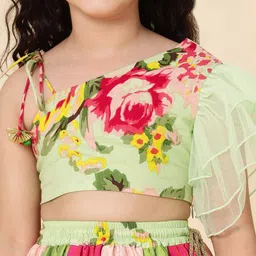 a.t.u.n all things uber nice Girls Floral Print Lehenga Choli with Dupatta image 5