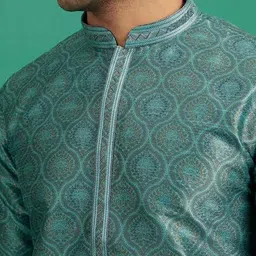 diwas by manyavar Men Floral Print Regular Fit Kurta image 5