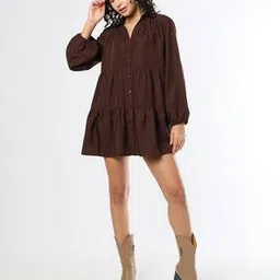 fyre rose Women A-Line Dress with Spread Collar-picture-13