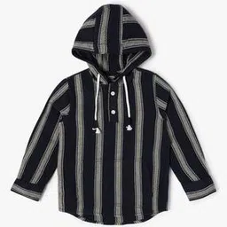 yousta Boys Striped Relaxed Fit Hooded Shirt-picture-22