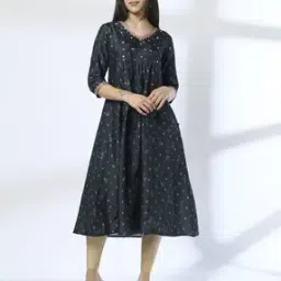 avaasa mix n' match Women Floral Print A-Line Kurta-picture-17