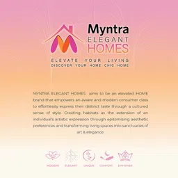 Myntra Elegant Homes Blue & White Set of 5 Floral Square Cushion Covers image 2