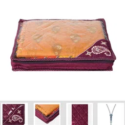 Kuber Industries Purple & Transparent 6 Pieces Self Design Saree Organisers image 4