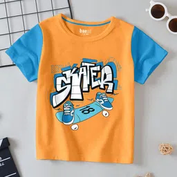 BAESD Boys Pack Of 3 Typography Printed Round Neck Cotton T-shirt image 2