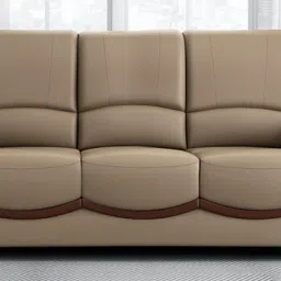 durian Blos Leatherette 3 Seater Sofa in Brown Colour image 1