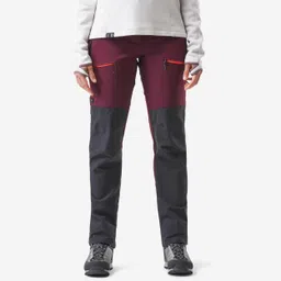Women's Mountain Trekking Water-Repellent Trousers MT900 - maroon-image-0