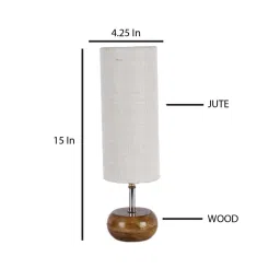 new era Paola White Jute Shade Table Lamp With Wood Base image 5