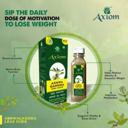 Axiom Ashwagandha leaf juice|Helps in Weight Management|Boosts Metabolism| Herbal Juice For Reduce Stress And Anxiety - 160ml (Pack of 2) image 5