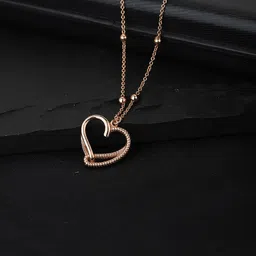 Carlton London Rose Gold-Plated Heart Textured Link Chain image 2