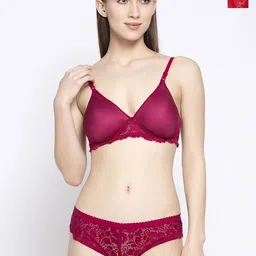 PIBU Pack of 2 Lightly Padded Net Bra & Panty Lingerie Set-picture-41