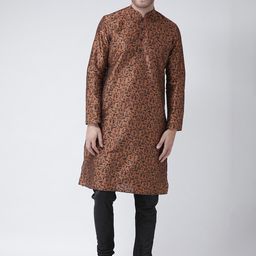 DEYANN Men Tribal Printed Dupion Silk Kurta with Churidar-picture-15