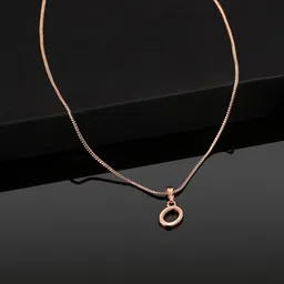 Estele Rose Gold-Plated Initial O Pendant With Chain-picture-41