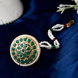 Silvermerc Designs Gold-Plated Pearls Studded Maang Tikka-picture-34