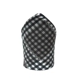 PELUCHE Men Black & White Checked Silk Pocket Square image 4