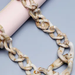 SOHI Women Gold-Toned & Cream Gold-Plated Chain-picture-23