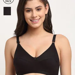 Friskers Pack of 2 Black Balconette Cotton Bra-picture-25