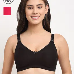 Friskers Peach-Coloured & Black Pack of 2 Everyday Bra Lightly Padded-image-15