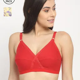Friskers Pack Of 2 Yellow & Red Premium Cotton Push-Up Bra O-311-06-312-03-30-image-32