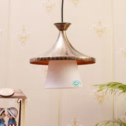MFD HOME FURNISHING Bronze-Toned & White Textured Quirky Pendant Lamp-picture-44