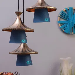 MFD HOME FURNISHING Gold-Toned & Blue Self Design Quirky Cluster Lights-picture-43