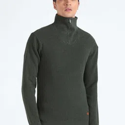 Flying Machine Turtle Neck Pure Cotton Pullover-picture-13