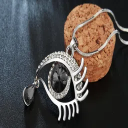 UNIVERSITY TRENDZ Silver-Plated Evil-Eye Pendant With Chain-picture-28