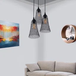 Homesake Black Self Design Cone Cluster Light-image-87