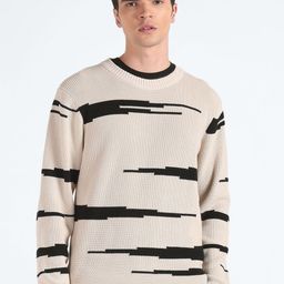 Flying Machine Geometric Printed Pure Cotton Pullover-picture-49