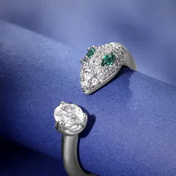 ZIVOM Silver-Plated CZ-studded Anti-Tarnish Finger Ring-picture-15