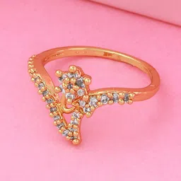Estele Gold-Plated CZ Finger Ring image 1
