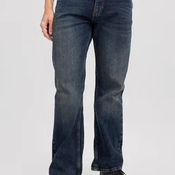 Snitch Men Smart Bootcut Low Distress Light Fade Stretchable Cotton Jeans-picture-12