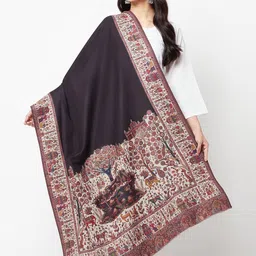 La Vastraa Ethnic Motifs Woven Design Pure Wool Shawl image 1