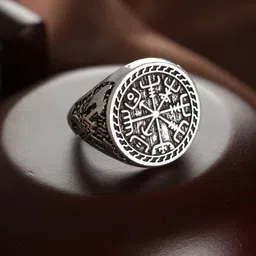 Priyaasi Men Silver-Plated & Toned Textured German Silver Ring-picture-16