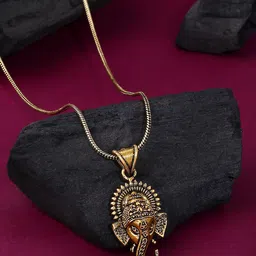 Natures Buggy Men Gold-Toned Brass Gold-Plated Oxidised Chain-image-57