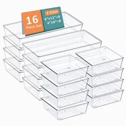 Kuber Industries Transparent Set of 6 Reusable Drawer Organiser Organisers-picture-9