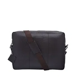 OLIVE MIST Unisex Brown Textured Leather Laptop Bag-picture-22