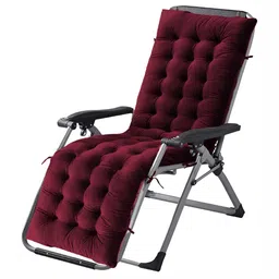 DADDY COOL Maroon Rocking Chair Velvet Cushion Pad-image-81