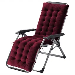 DADDY COOL Maroon Rocking Chair Velvet Chair Cushion Pad-image-68