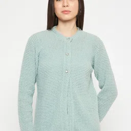 CREATIVE LINE Cable Knit Self Design Woollen Cardigan-picture-41