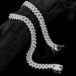 MEENAZ Men Silver-Plated CZ Studded Necklace Chain-picture-48