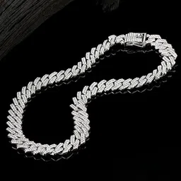 MEENAZ Men Silver-Plated CZ Studded Necklace Chain-picture-22