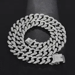 MEENAZ Men Silver-Plated Cubic Zirconia-Studded Chain-picture-21