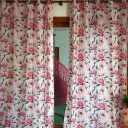 TARA- Sparkling Homes White & Pink Floral Door Curtain-picture-24