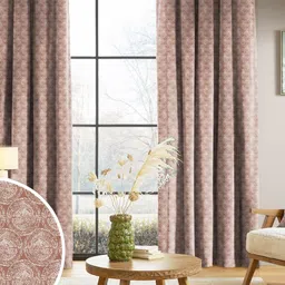 Nefertiti Home Peach-Coloured 2 Pieces Black Out Door Curtain-image-77