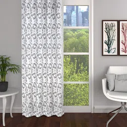 THE CONVERSION Coffee Brown Floral Long Door Curtain-image-47