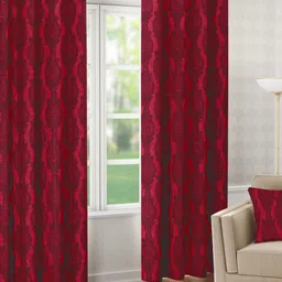 Raymond Home Maroon 2 Pcs Ethnic Motifs Door Curtains-picture-43