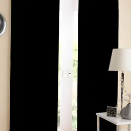 Airwill Black 2 Pcs Room Darkening Cotton Long Door Curtain-picture-14