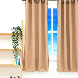 Ariana Beige Black Out Single Window Curtain-image-48