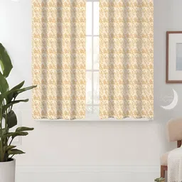 Lunar Days Yellow & White 2 Pieces Room Darkening Window Curtain-picture-11